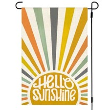 Hello Sunshine Summer Garden Flag 12x18 Inch Double Sided Garden Size-12x18