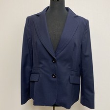 Planet Ladies' Jacket Uk16 Navy Lined Polyester/wool Dot Pattern 2 Button Bnwt