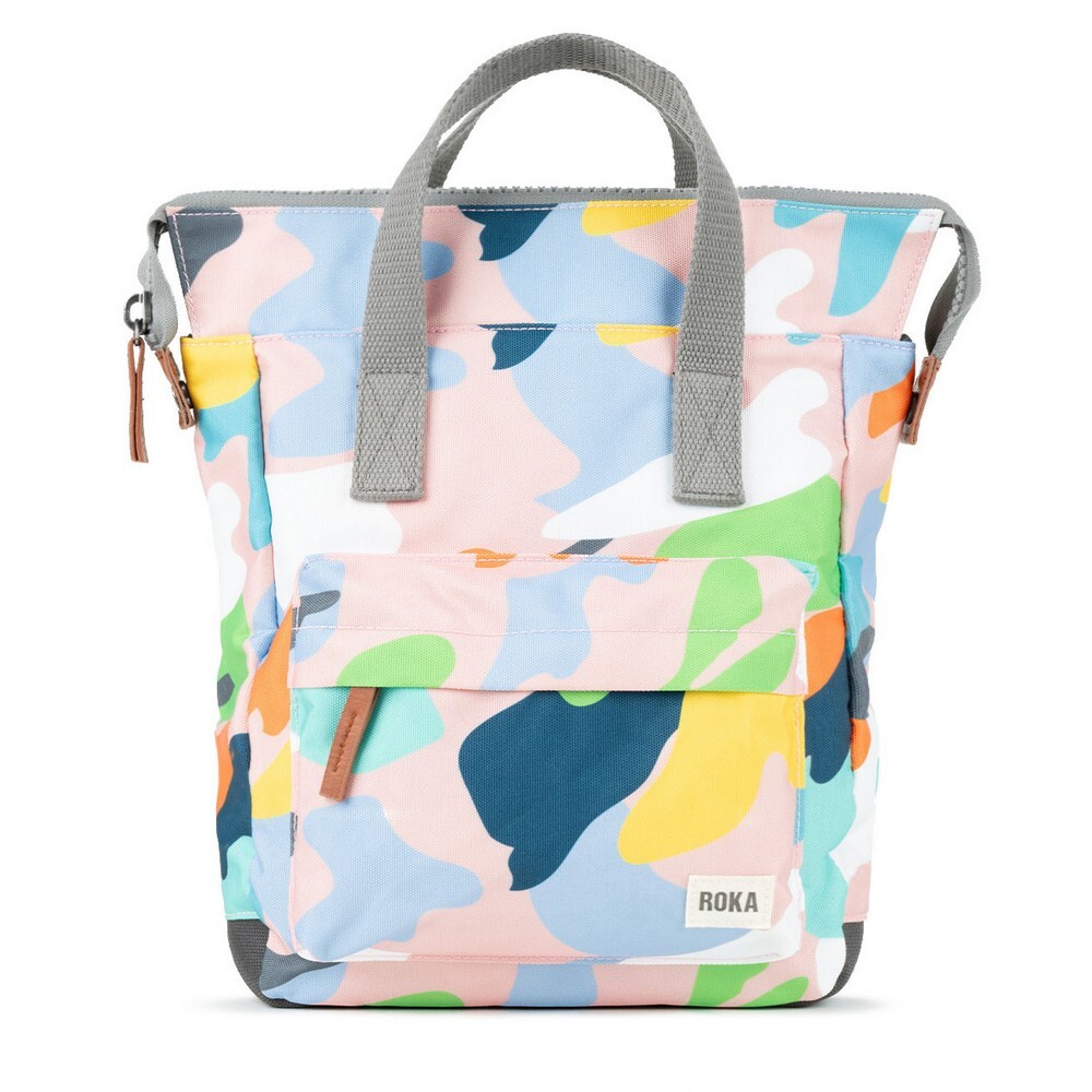 Bolso Mochila Roka Bantry B Pequeño Lona Reciclada Resistente a la Intemperie Camuflaje Suave