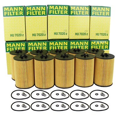 10x MANN Ölfilter + Schraube für VW GOLF 6 7 PASSAT T6 A3 A4 1.6/2.0 TDI HU7020z