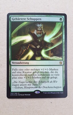 MtG - Hardened Scales / Gehärtete Schuppen x1 - PROMO - FOIL -Tarkir Rare Staple
