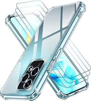 Transparent Case Cover + Tempered Glass For Honor 400 Lite / 200 / 200 Lite