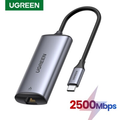 UGREEN 2.5G USB Ethernet Adapter 2500Mbps RJ45 Thunderbolt 3 Type-C For Laptop