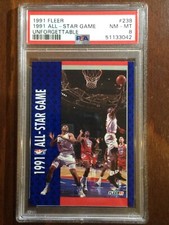 1991 Fleer — Michael Jordan / Charles Barkley / Magic  — Unforgettable —  PSA 8
