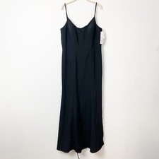 Bari Jay Keyhole Open Back Stretch Crepe Maxi Dress Evening Gown Black Size 20