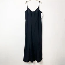 Bari Jay Keyhole Open Back Stretch Crepe Maxi Dress Evening Gown Black Size 20