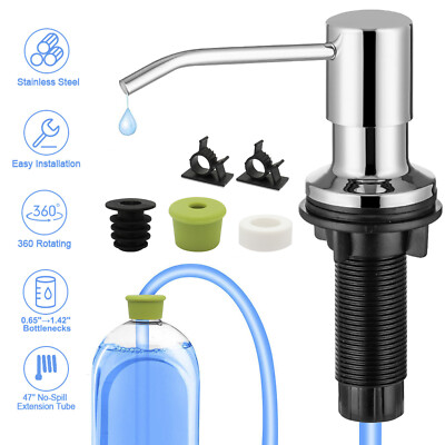 #ad #ad Kitchen Sink Soap Dispenser Extension Tube Kit Stainless Steel Countertop Pump $19.99