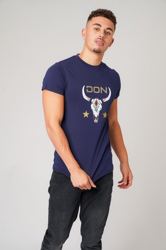 Mens Top T-shirt Pullover Short Sleeve DON Jeans Diamante Bull Designer 10716 - Picture 19 of 27