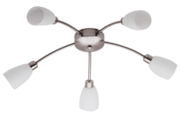 5Fl. Deckenleuchte Deckenlampe Nickel Matt D: 50Cm G9 Max. 40W