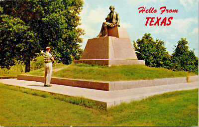 VTG Chrome Postcard Hello From Texas -Stephen F. Austin (Father Of ...
