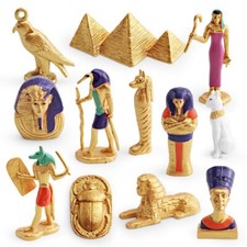 12 Pieces Ancient Egypt Figures Pyramid Mummy Egyptian Toys for Gift Travel