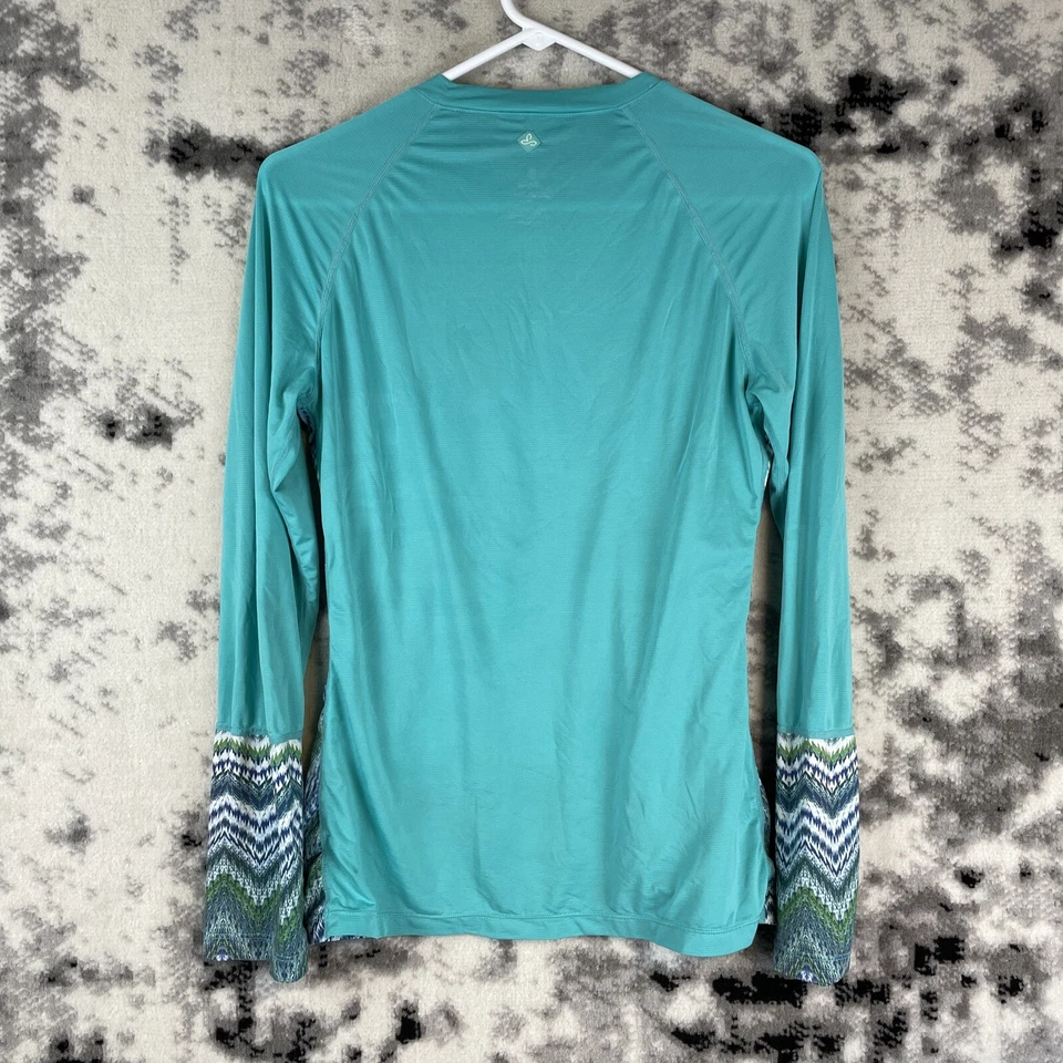 Camisa Prana Para Mujer Talla Pequeña Rendimiento Geométrico Elastizada Ropa Activa Informal Foto 3 de 4