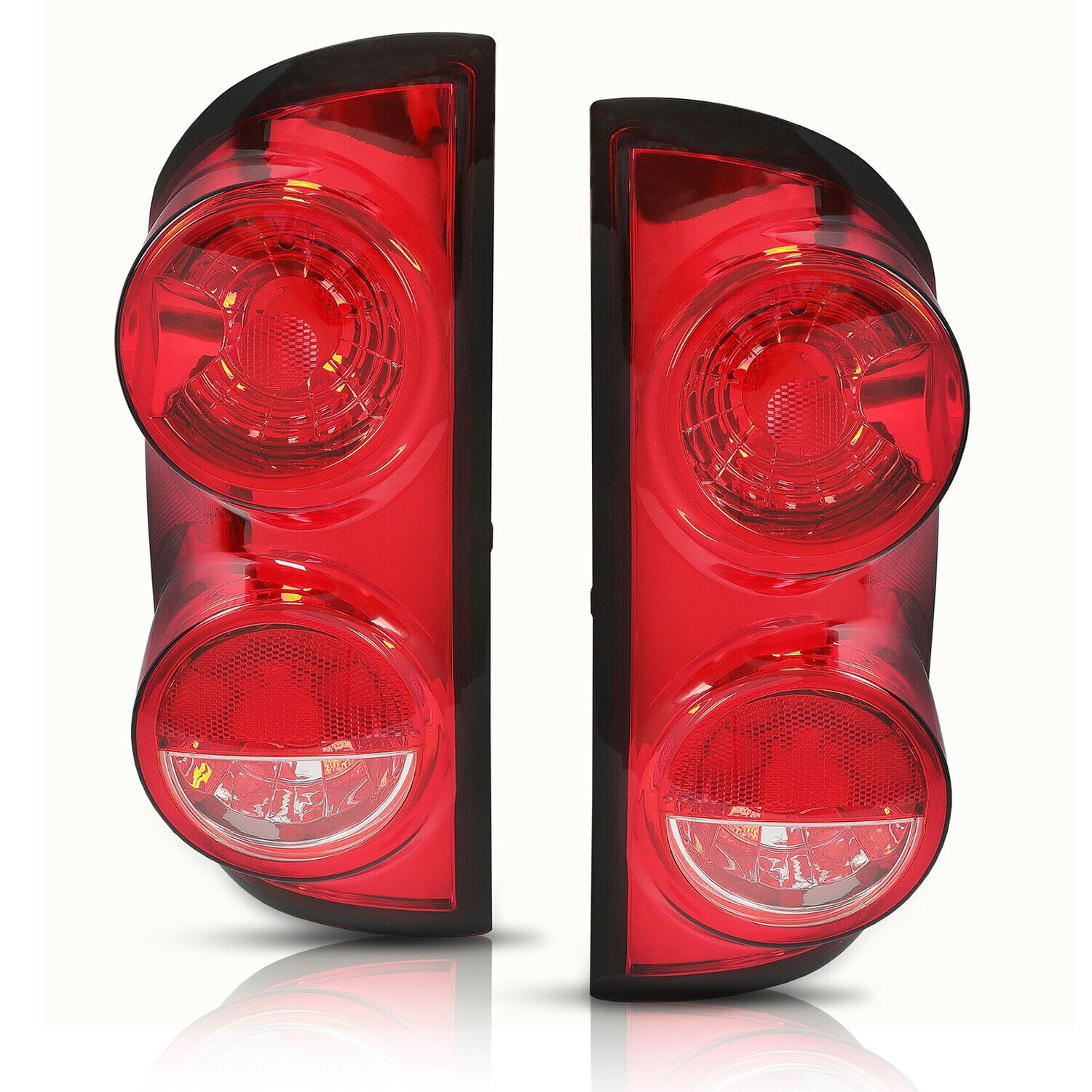 LH RH Pair Red Tail Brake Lights Lamps Compatible with Dodge Ram 1500 2500 3500 Models 2007 to 2009