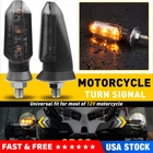 2PC Motorcycle LED Turn Signal Smoked Amber Light Blinker Indicator Universal US