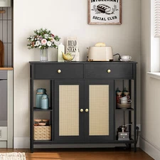 Sideboard Buffet Cabinet Kitchen Storage Cabinets Freestanding Coffee Bar Table