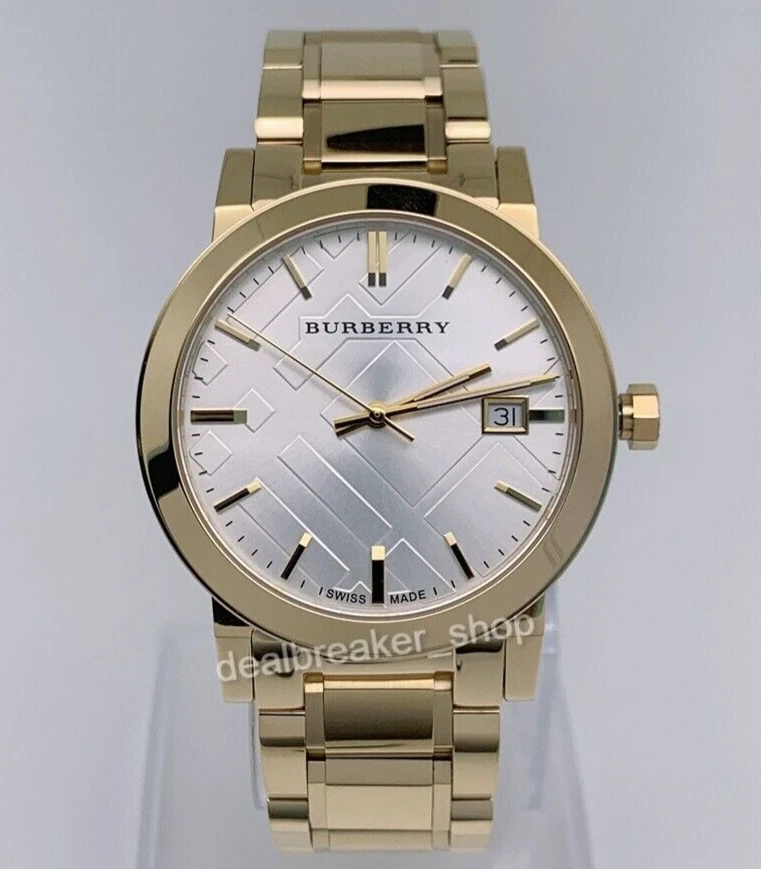 BURBERRY City BU9003 Gold Tone 38mm White Dial Unisex Wrist Watch