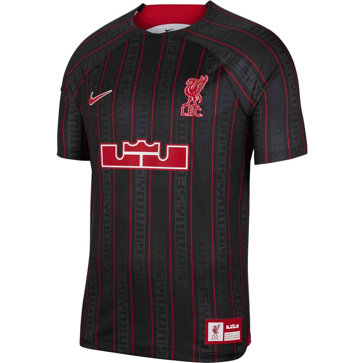 Nike Lebron x Liverpool FC Soccer Jersey Black Red FD0627 Nike Lebron x Liverpool FC Soccer Jersey Black Red FD0627
