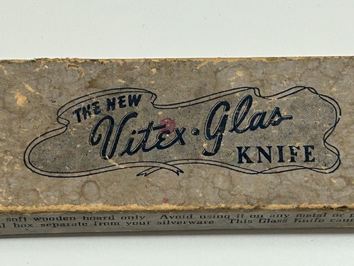 Vintage MCM Vitex Glass Knife Original Box - Picture 2 of 5