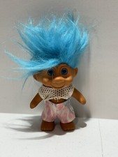 VINTAGE TNT TROLL DOLL BLUE HAIR HAWAIIAN SHORTS & SHIRT 1991