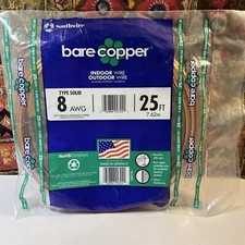 Southwire Bare Copper Wire 8 AWG 25ft Made in USA