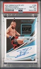 2021 Immaculate UFC Autograph JIRI PROCHAZKA 1/1 PSA 8.5 - Rookie - 1st Auto RPA