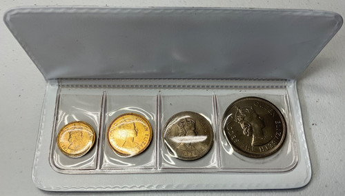 1960-1967 4 Uncirculated Coins Of Hong Kong Hang Seng Bank Limited Souvenir Pack