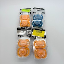 Joovy Airnoogie Orthodontic Pacifiers 4 Packs Of 2, Yellow, Blue 0M 