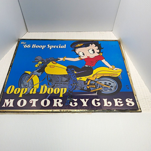 Betty Boop 1998 “The ’66 Boop Special” Motorcycle Metal Sign, Glossy
