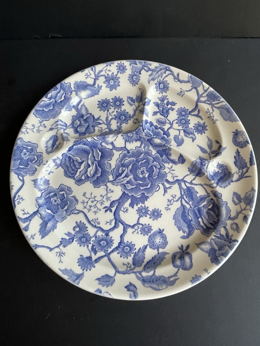 Johnson Bros Blue English Chippendale 11” Divided Grill Plate | eBay