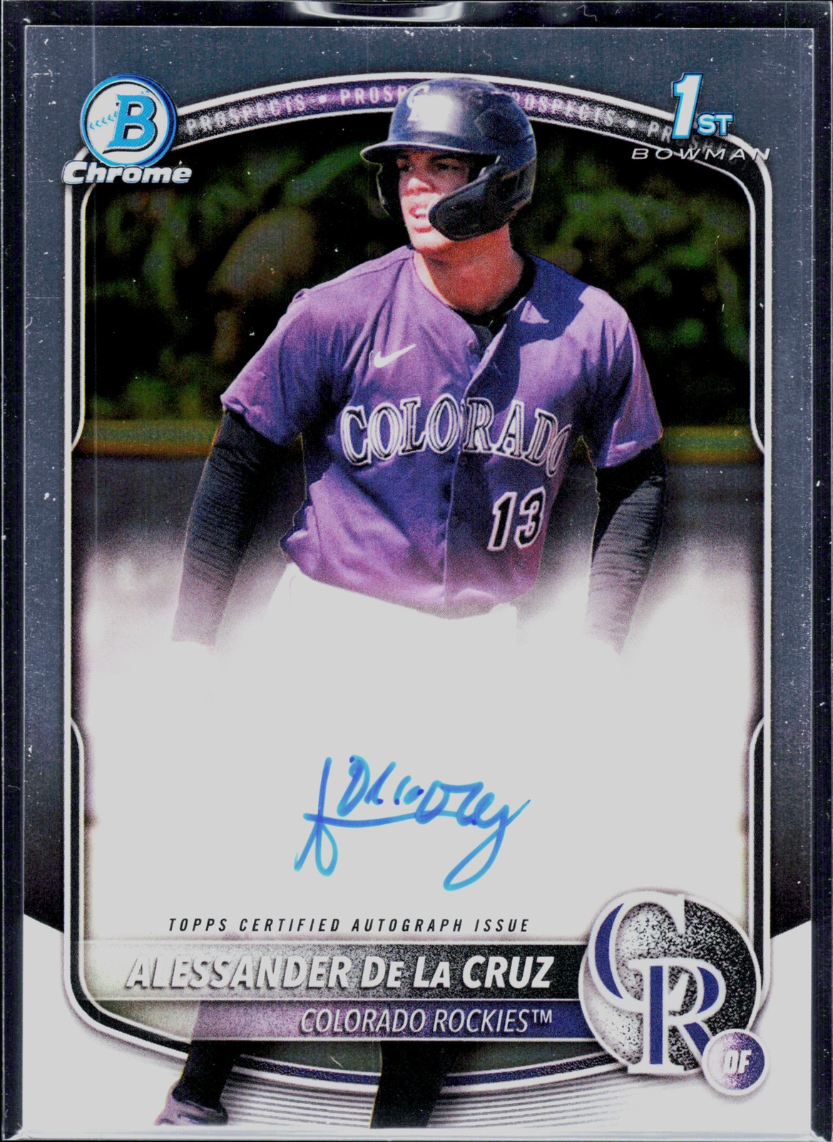 2025 Bowman Chrome #CPA-AD Alessander De La Cruz Prospect Autographs