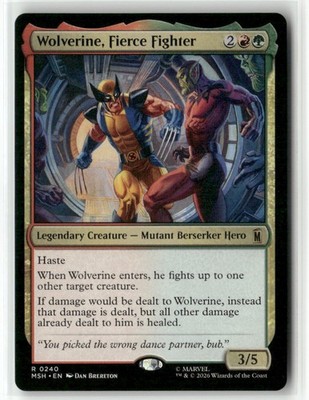 MTG Wolverine, Fierce Fighter R Marvel Super Heroes 240 Regular NM