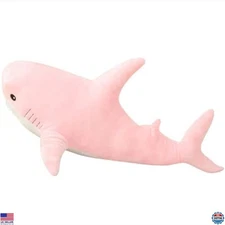 Large 31" Soft Pink Shark Plush Stuffed Animal Toy, Perfect Kids Gift & Decor