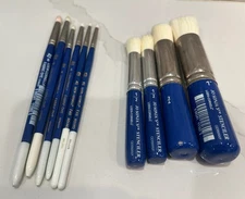 4 Jo Sonja's Stencilers  1”, 3/4” & Two 1/2” & 6 LOEW Cornell Fabric Dye Brushes
