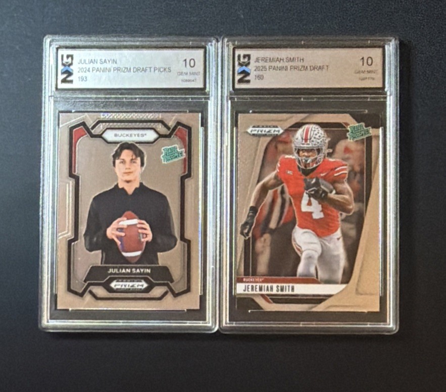 Jeremiah Smith + Julian Sayin (2024) 2X Lot Prizm Rated Rookie RC Graded 10 Gem