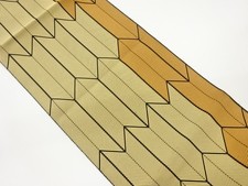 7283743: JAPANESE KIMONO / NAGOYA OBI / SILK / WOVEN ARROW FEATHER