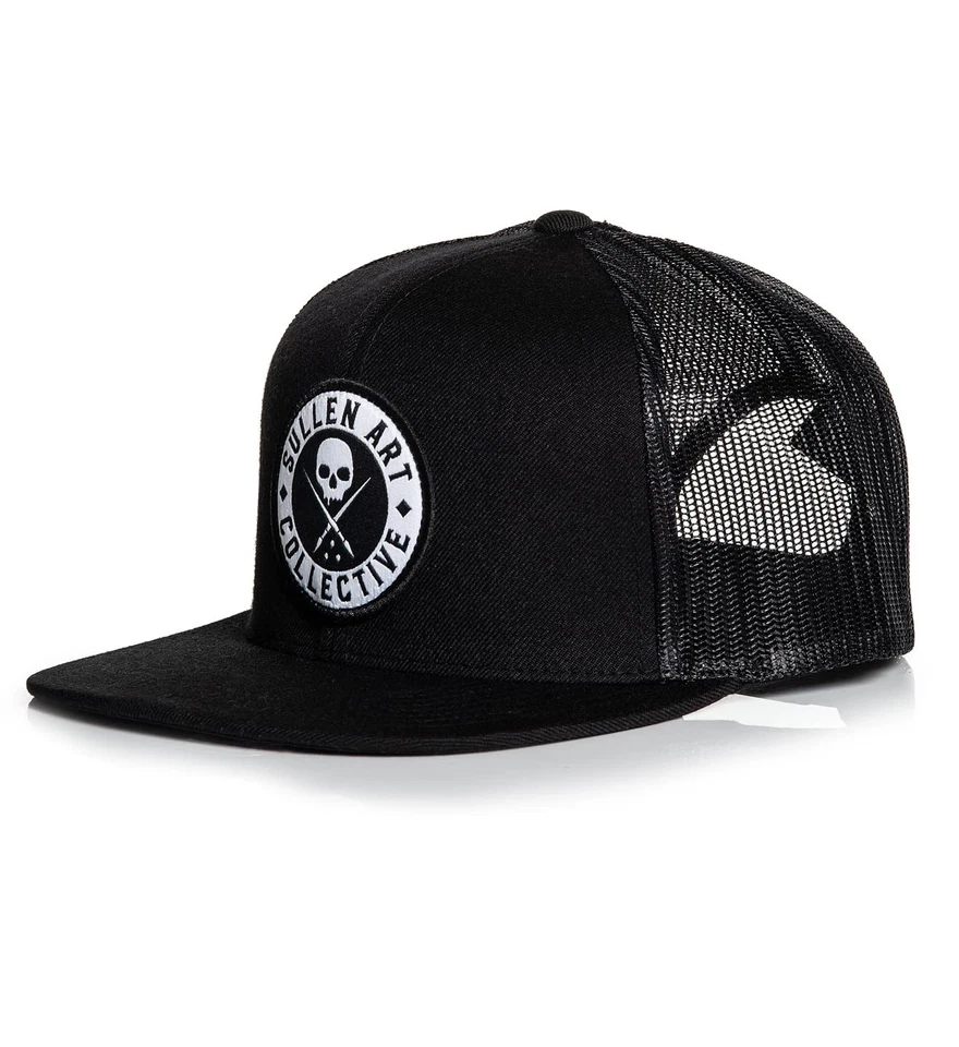 Chapéu Sullen Badge of Honor BOH malha traseira snapback tatuagem estilo de vida - Preto - Imagem 3 de 4