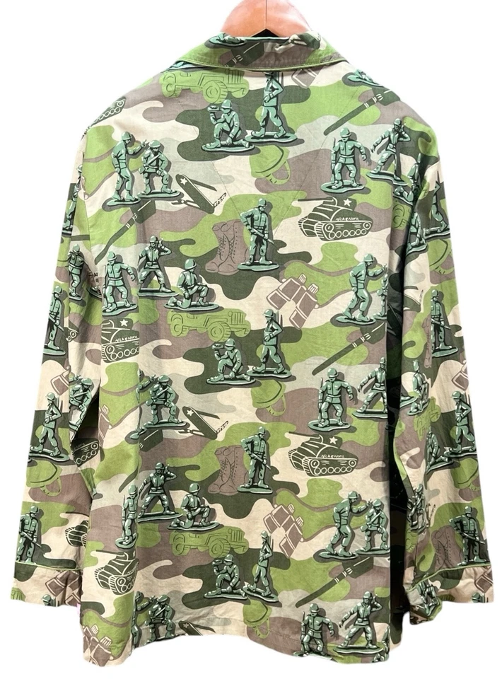 NICK & NORA MILITAR GI JOE CAMO PIJAMA TOP Tejido Algodón Talla L Foto 2 de 4