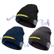 Wireless Bluetooth Hat with Music Speakers LED Light Beanie Warm Cap Headphones