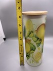 Lemons    Trending Glass Cup 20 Oz, Floral Tumbler Bamboo Lid  — photo 5