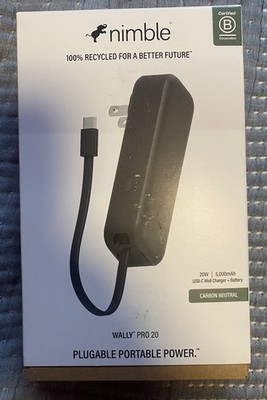 Nimble Wally Pro 20 Portable Battery Pack with Connected USB-C Cable