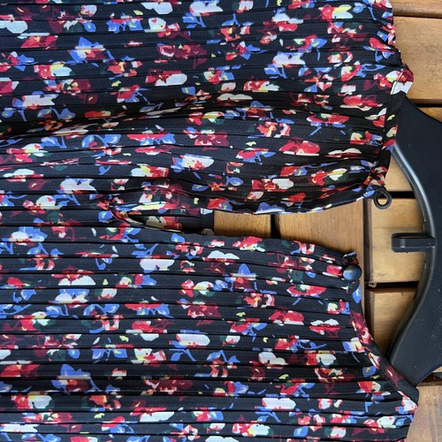 A Pea In The Pod Kleid Damen Einheitsgröße Schwarz Blumen Plissee Umstandsmode Midi Neu - Bild 14 von 15