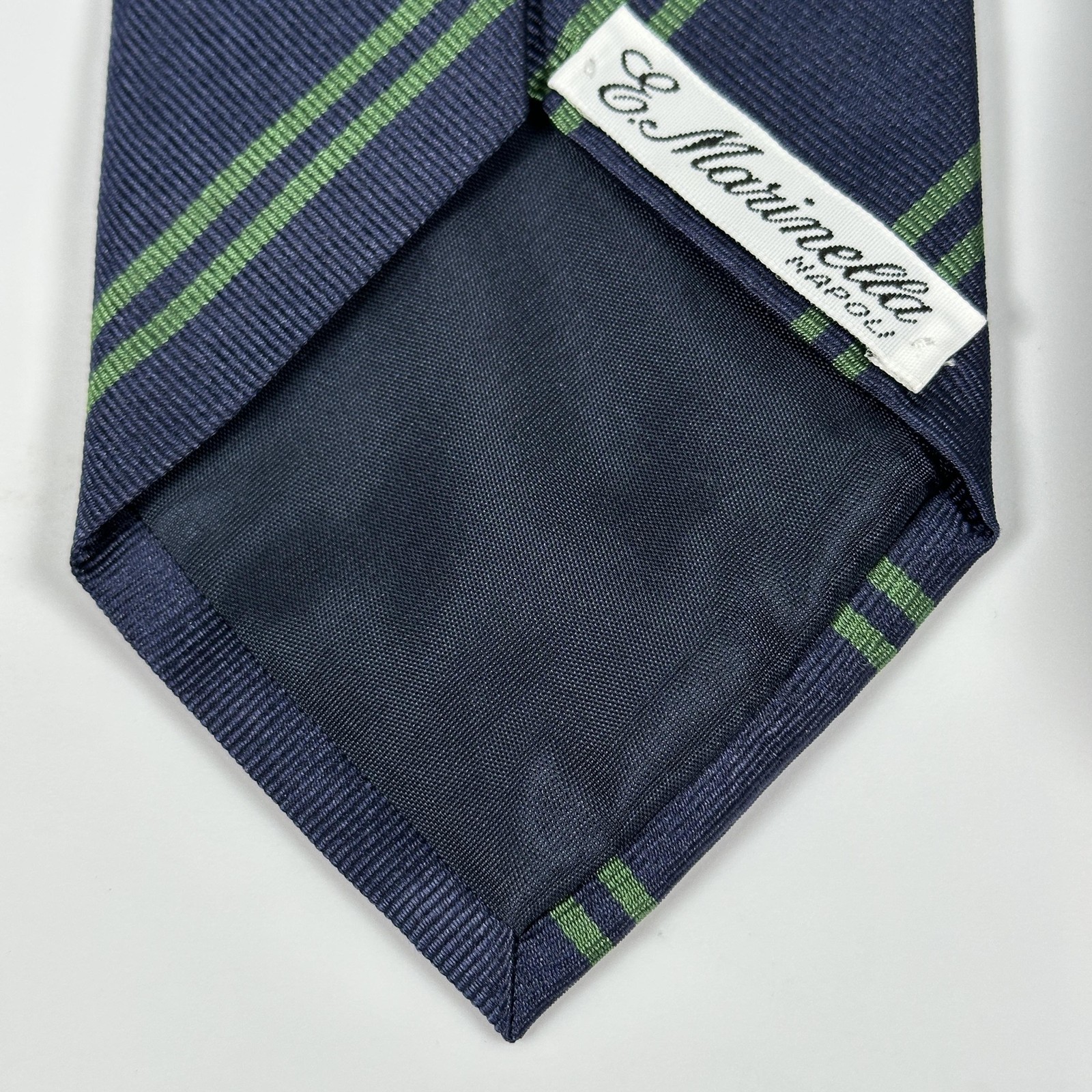 E Marinella Napoli Silk Tie Mens Blue Green Stripe Masonic 150 Unita D Italia