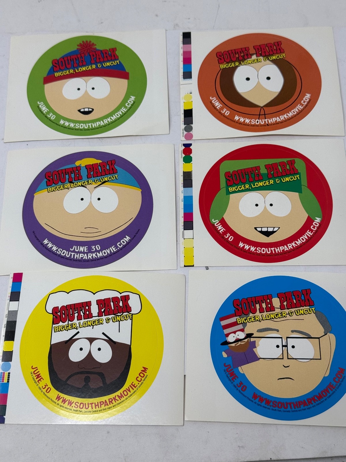Promo Face decals from E3 Booth SOUTH PARK Bigger Longer Uncut - 1999