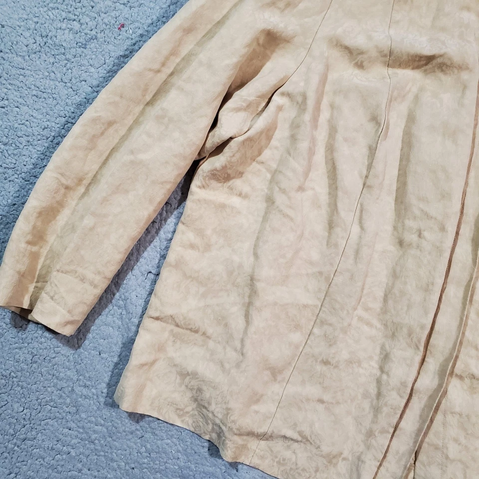 Camisa Top Laura Ashley Para Mujer 3X Mezcla de Lino de Seda Jacquard Patrón Floral Elegante Foto 3 de 4