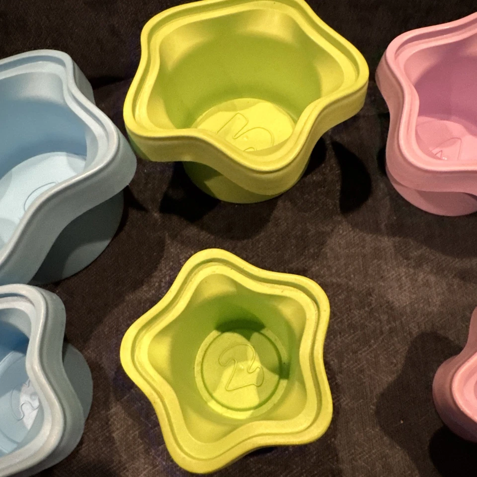 My First Green Toys Stacking Cups Stars Made In USA Clean - Image 4 of 4