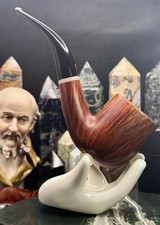 TOM SPANU (F) Pipa Tabacco Briar Sarda da Biliardo Piegata FIAMMA-Grano Italia 🇮🇹