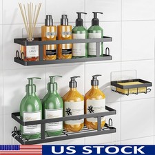 3Pack Shower Organizer Wall Mount Rustproof Storage Shelves Strong Adhesive New