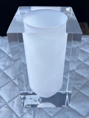 Jonathan Adler White Acrylic Modern Hollywood Bath Accessories Toothbrush Holder