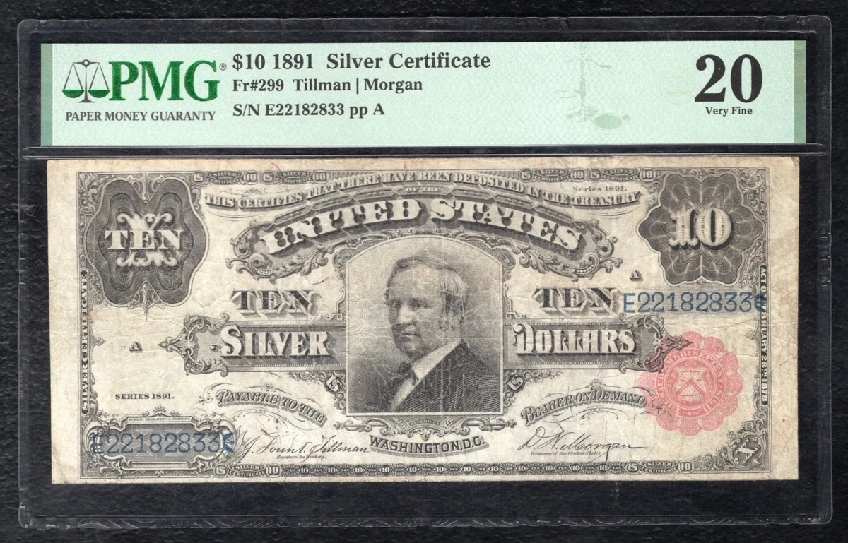 Circulated US Large Silver Certificates 1891 Year $10 for sale | eBay