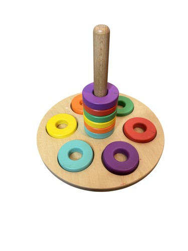 Lovevery Wooden Stacking Rings Toy Montessori Toddler Multicolor Set Of 12